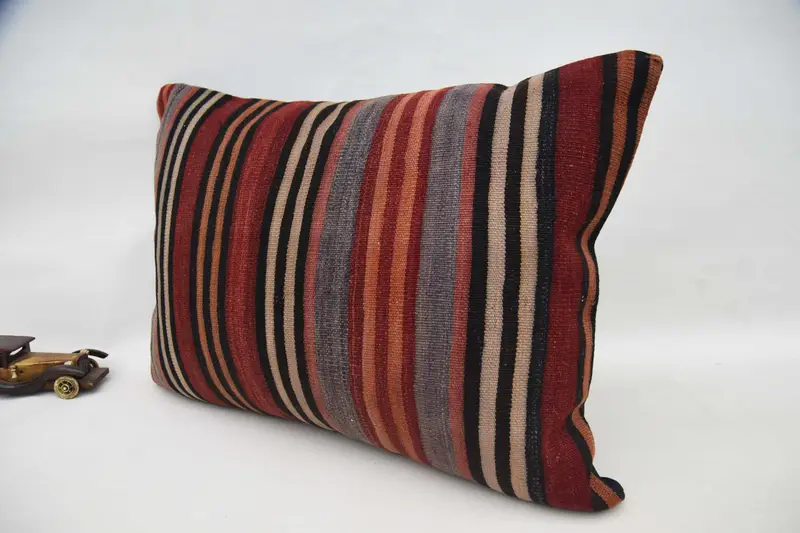 Turkish Kilim Pillow, Cushion Case, Vintage Kilim Throw Pillow, Aztec Cushion Case, 20x28 Red Cushion Case, Pillow for Couch, Turkish Rugs Cushion - 6