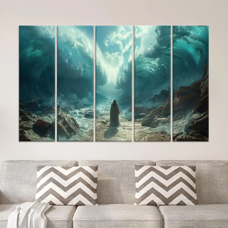 セイクリッド セレニティ: 聖書の一場面をプリントしたキャンバス