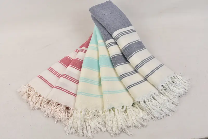 76x40 Cotton Striped Towel, Christmas Favors, Organic towel, Turkish beach towel, Personalized Towel, Organic cotton peshtemal for spa and beach - 4