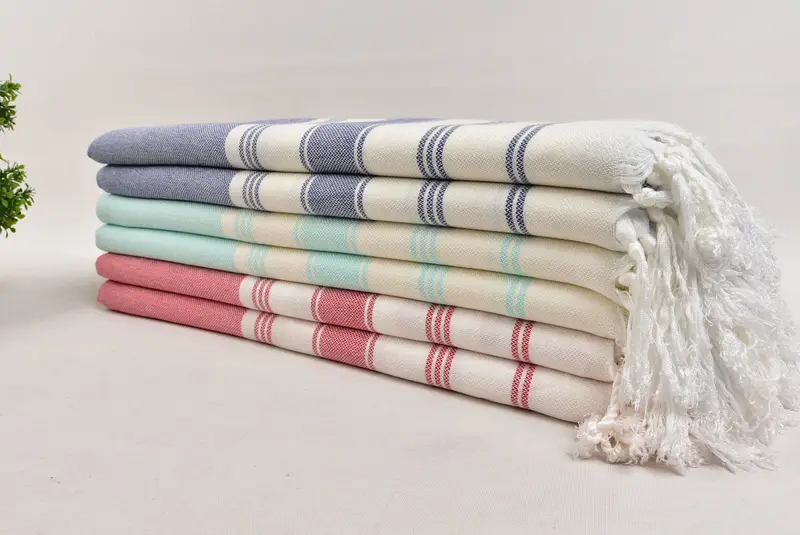 76x40 Cotton Striped Towel, Christmas Favors, Organic towel, Turkish beach towel, Personalized Towel, Organic cotton peshtemal for spa and beach - 3