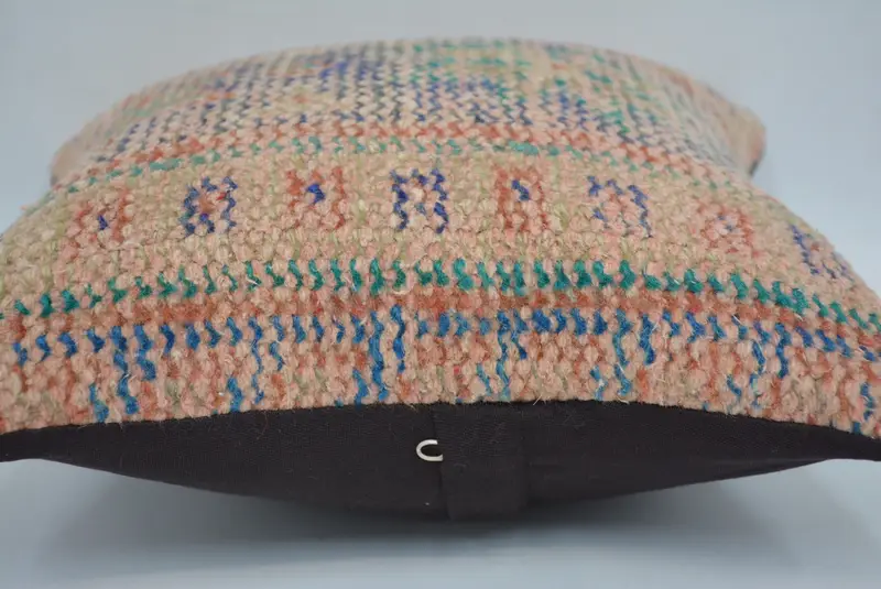 12x12 Inch Embroidered Throw Pillow, Handmade Geometric Cushion - 5