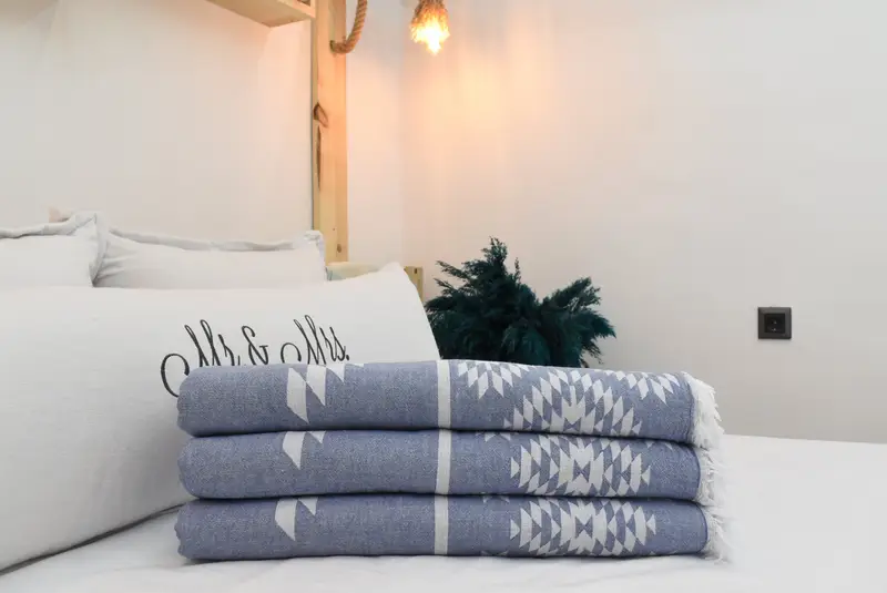 Throw Blanket Couch, Turkish Blanket Queen, Decorative Bedspread, Woven Throw Blanket, 84x56 Cotton Kilim Towel, Bridal Shower Gifts, Woven Blanket - 2