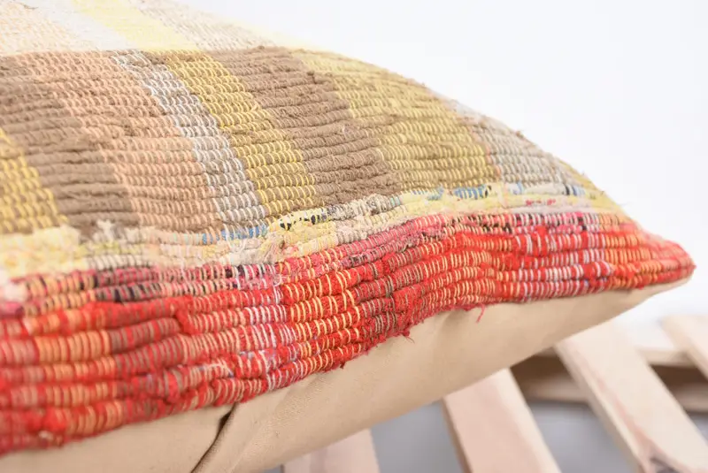 18x18 Beige Pillow Cover, Home Decor Pillow, Sustainable Cushion Case, Handmade Kilim Cushion, Vintage Kilim Throw Pillow, Pillow - 7