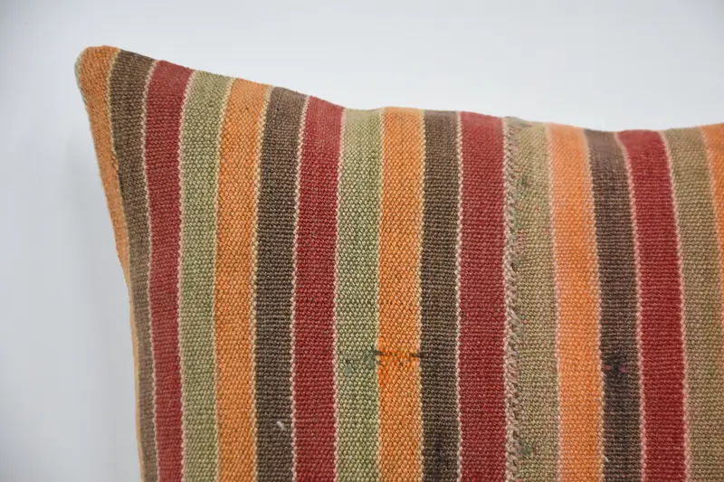 Antique Pillows, Home Decor Pillow, Yoga Pillow Cover, 24x24 Orange Pillow Cover, Pillow Case, Southwestern Pillow Sham, Throw Kilim Pillow - 2