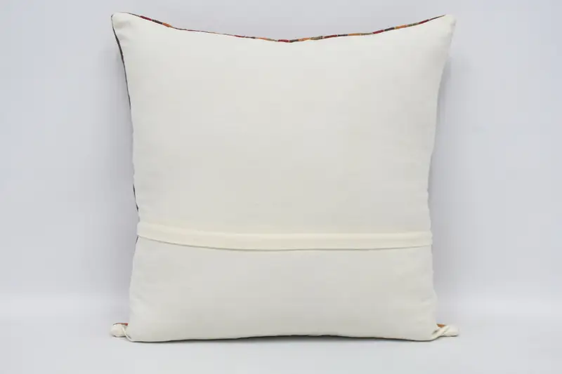 Antique Pillows, Home Decor Pillow, Yoga Pillow Cover, 24x24 Orange Pillow Cover, Pillow Case, Southwestern Pillow Sham, Throw Kilim Pillow - 6