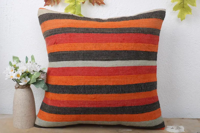 16x16 Red Cushion Cover, Car Pillow Case, Cotton Pillow Case, Vintage Kilim Pillow, Crochet Pattern Pillow, Kilim Cushion Sham, Gift Pillow, Pillow - 2