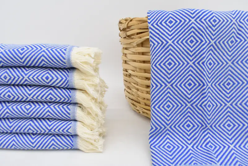 Gift Towel Sax Blue Kitchen Towel 28x20 Turkish Handmade Cotton