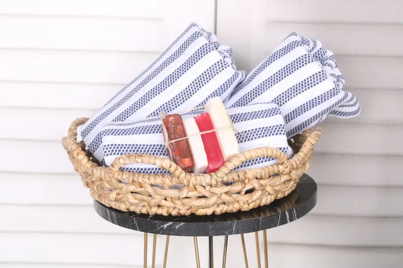 Organic towel, Lightweight towel, Best Friend Christmas Gift, Travel towel, Scarf Towel, Bulk Order Towel, Organic Towel, 68x40 Cotton Striped Towel - 2