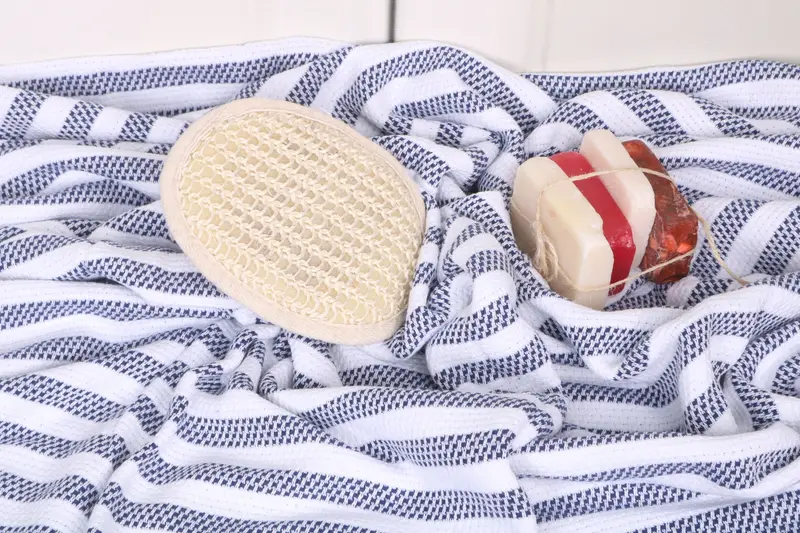 Organic towel, Lightweight towel, Best Friend Christmas Gift, Travel towel, Scarf Towel, Bulk Order Towel, Organic Towel, 68x40 Cotton Striped Towel - 5
