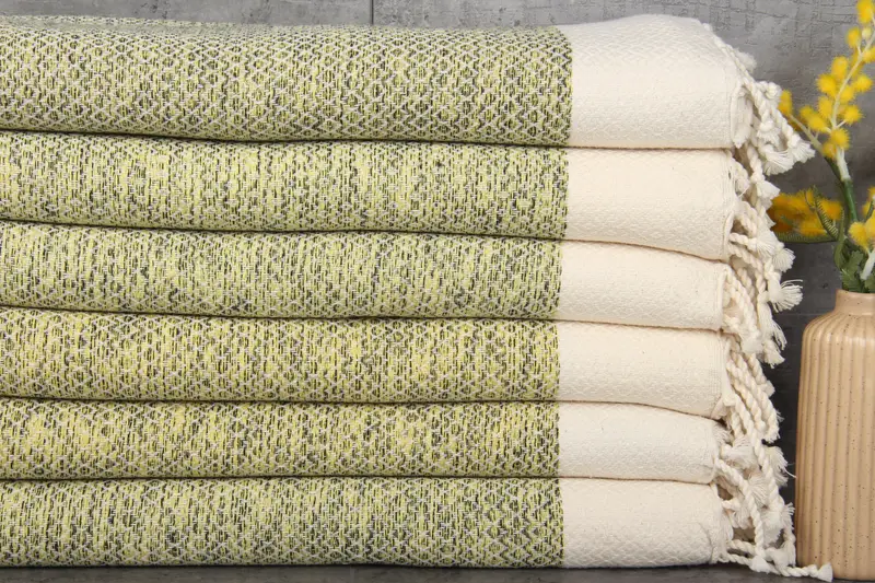 Personalized Turkish Beach Towel Pistachio Green Diamond, 36x75 Inches