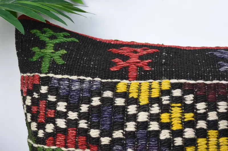 Vintage Kilim Pillow, Kilim Pillow Cover, Lounge Throw Pillow Sham, Pillow for Couch, Knitted Pillow, Pillow, 12x24 Red Pillow Cover - 2