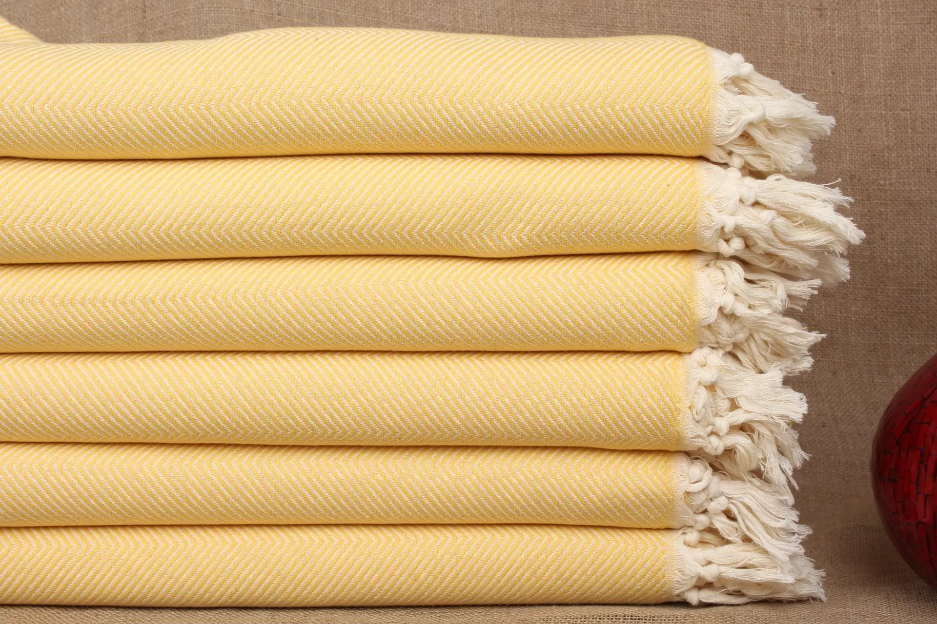 Bridesmaid Gift Monogrammed Yellow Chevron Beach Towel, 40x71 Inches - 1
