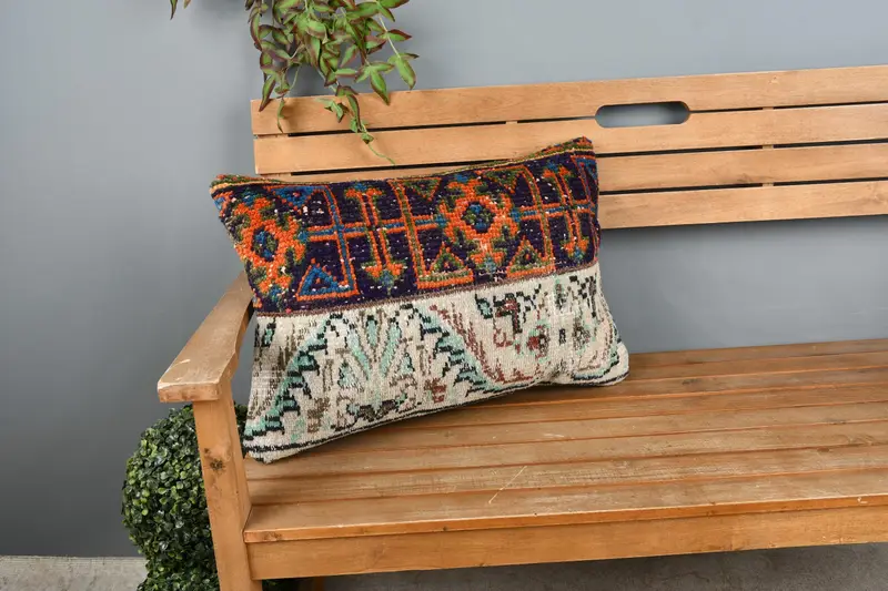 16x24 Blue Pillow Sham, Pillow Sham, Personalized Gift Pillow Cushion Case, Home Decor Pillow, Vintage Kilim Throw Pillow, Antique Pillows - 1