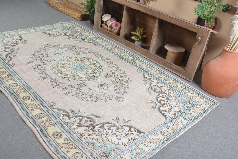 Rugs For Large, 8.6x5.6 ft Large Rug, Antique Rugs, Turkish Rug, Vintage Rug, Large Oushak Rug, Vintage Oushak Wool Rug, Bohemian Rugs, Decorative Rug - 4