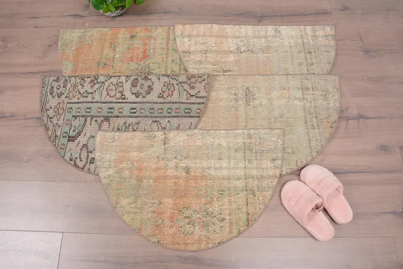 Alfombra Kilim de lana natural, felpudo hecho a mano ecológico de 18x30 pulgadas