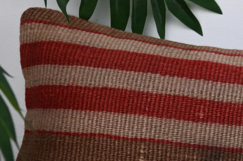 Bolster Throw Pillow Sham, Pillow Case, 8x16 Red Cushion, Gift Pillow, Handwoven Pillow Cover Cushion Cover, Turkish Pillow, Antique Pillows - 2