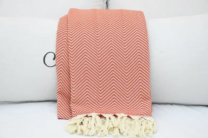 92x80 Cotton Striped Towel, Monogram Blanket, Personalized Gift For Her, Gift For The Home Decor, Boho Throw Blankets, Personalized Blanket - 5