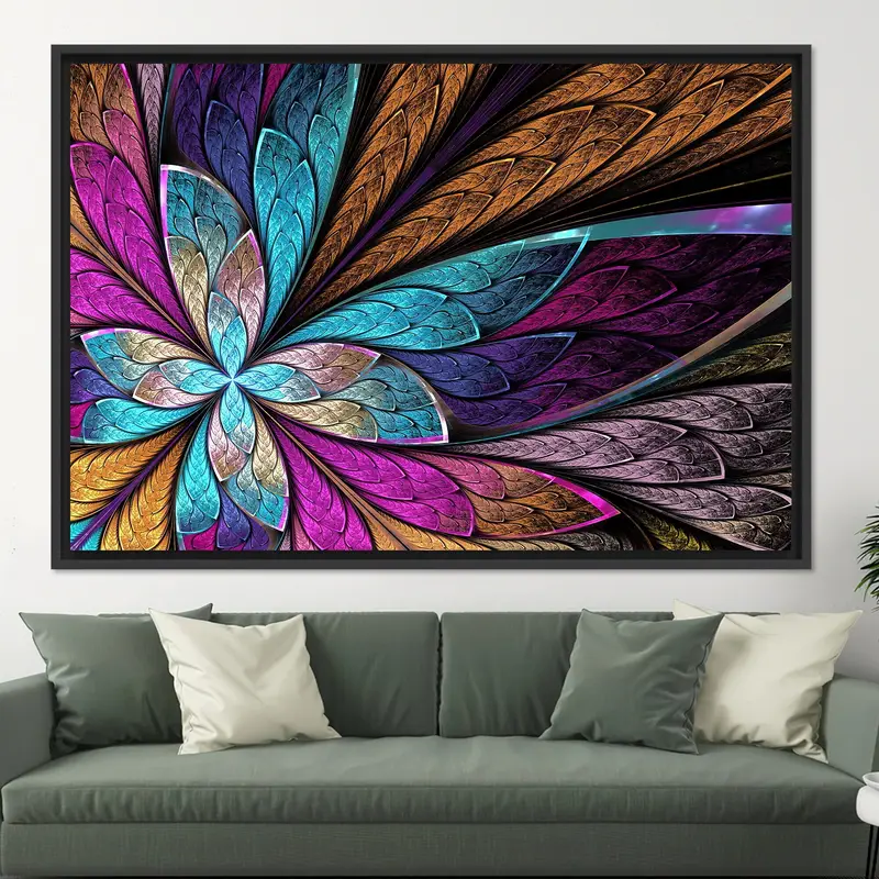 トレンディな蝶のフラクタル キャンバス: エレガントで美しいプリント アート