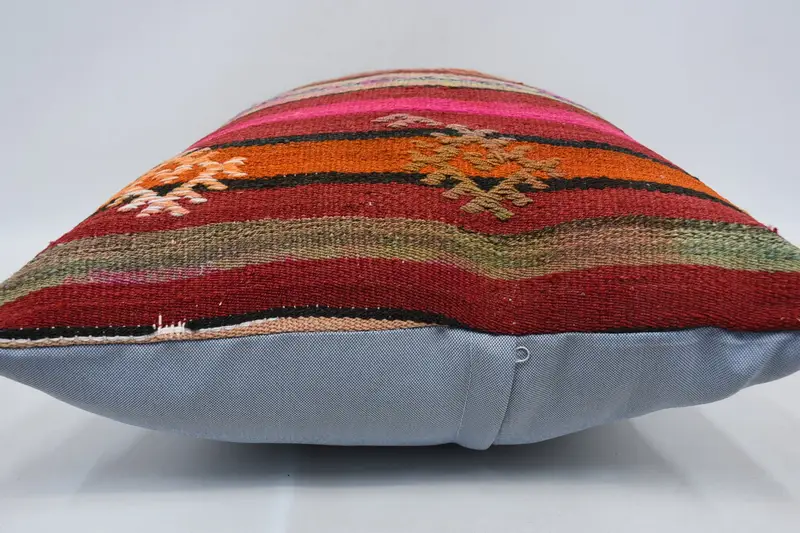 20x28 Red Pillow, Cushion Case, Crochet Pattern Cushion, Kilim Cushion Sham, Kilim Pillow, Boho Pillow, Authentic Pillow, Accent Cushion Case - 5