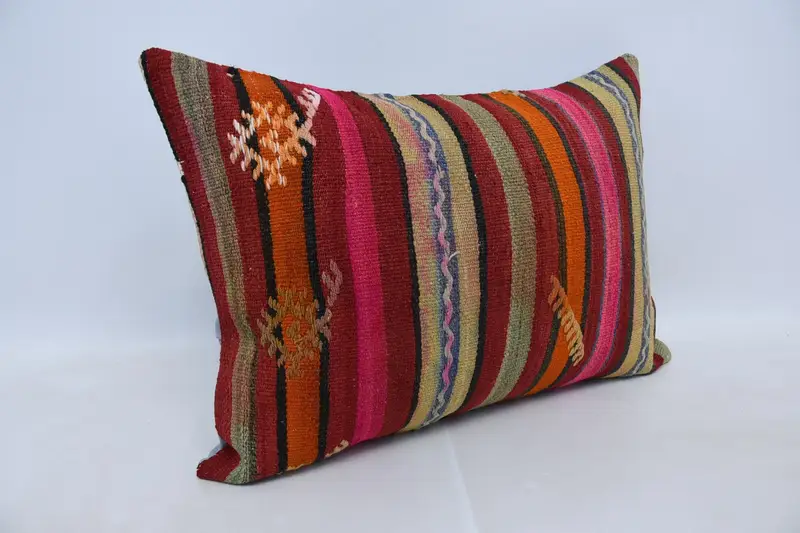 20x28 Red Pillow, Cushion Case, Crochet Pattern Cushion, Kilim Cushion Sham, Kilim Pillow, Boho Pillow, Authentic Pillow, Accent Cushion Case - 3