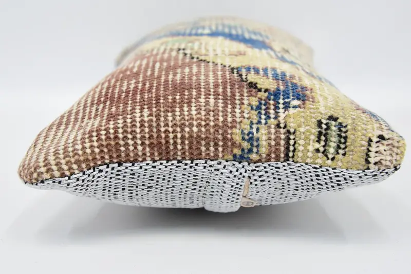Kilim Pillow, Living Room Throw Pillow Case, Handmade Kilim Cushion, Interior Designer Pillow, 8x16 Blue Cushion Cover, Pillow Sham - 5