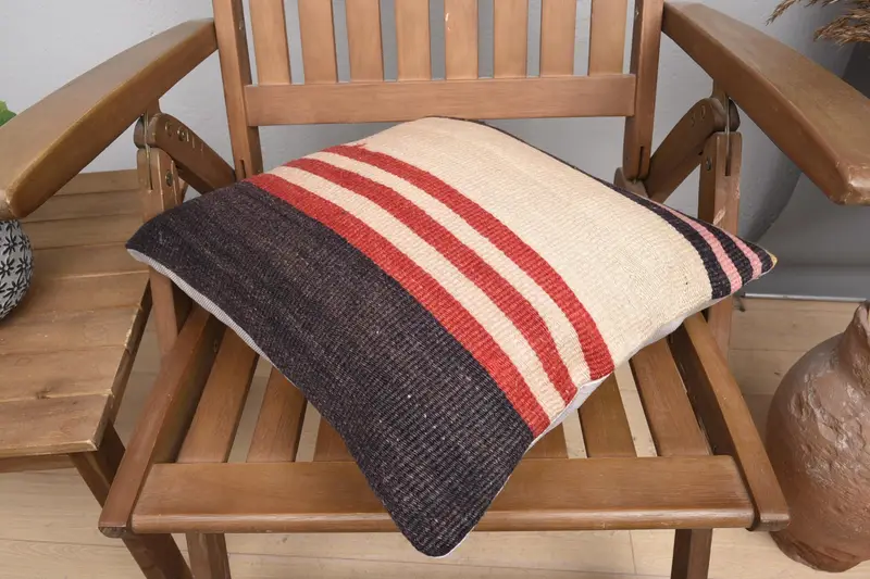 Cushion Cover, Throw Kilim Pillow, Tapestry Pillow Cover, Oriental Pillow Cover, Gift Pillow, Kilim Cushion Sham, 16x16 Beige Cushion Cover - 4