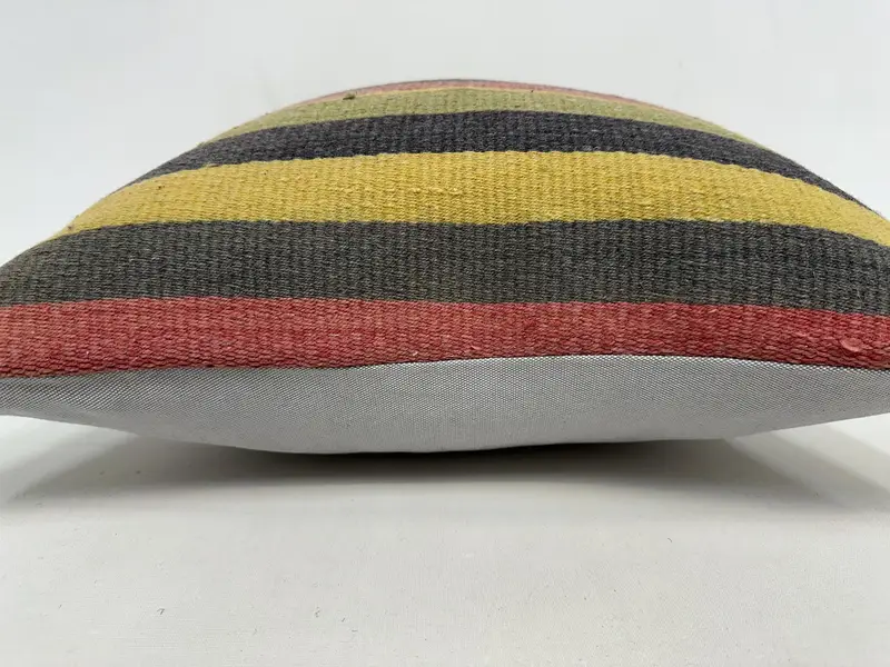 Ethnic Pillow Cover Cushion, Antique Pillows, Vintage Pillow, Cushion, 20x20 Yellow Pillow Cover, Vintage Kilim Throw Pillow - 5