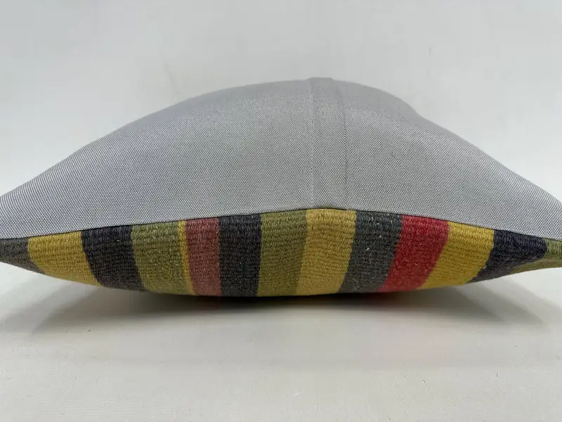 Ethnic Pillow Cover Cushion, Antique Pillows, Vintage Pillow, Cushion, 20x20 Yellow Pillow Cover, Vintage Kilim Throw Pillow - 7