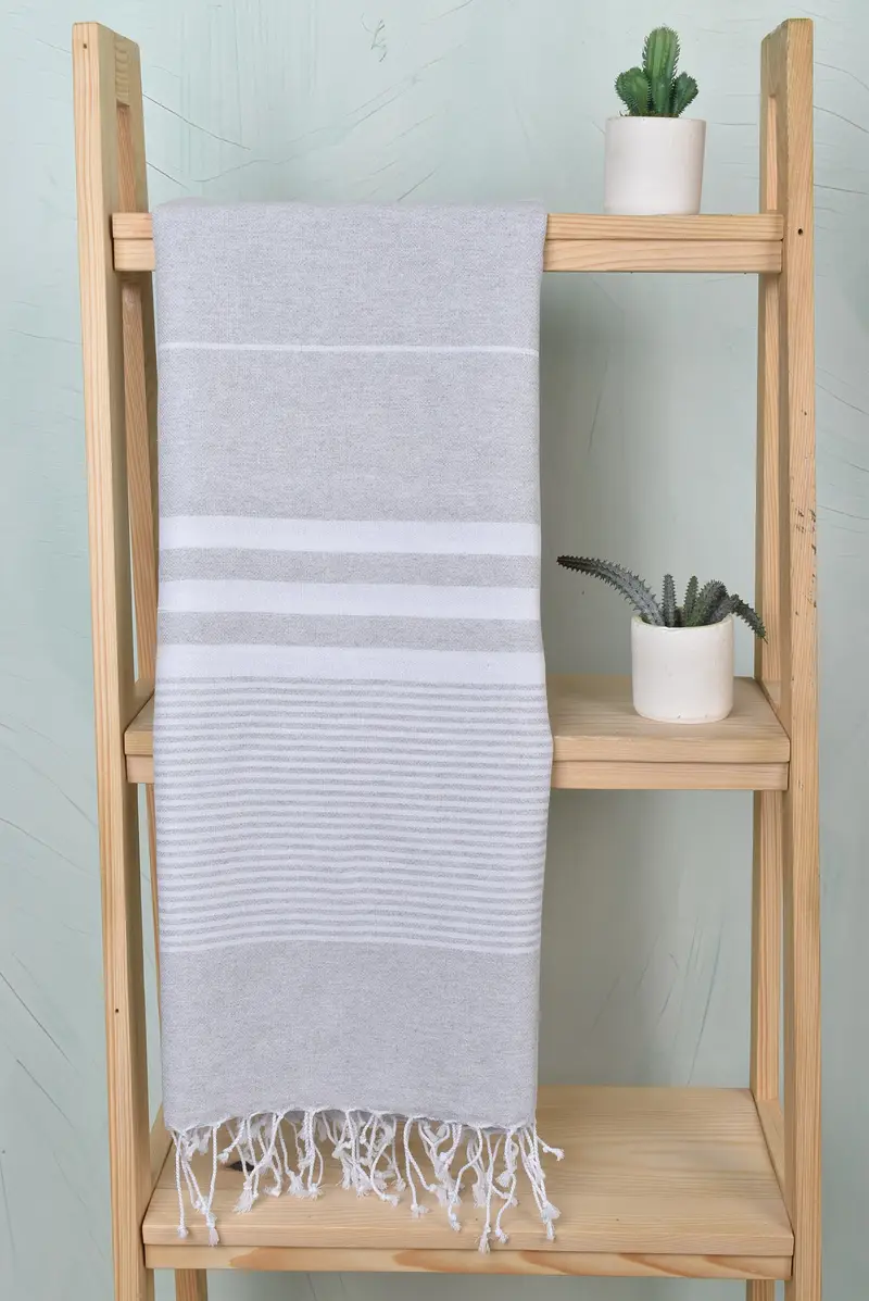 Soft towel, Gift For Coworker, Eco-friendly Turkish peshtemal towel, Monogram Beach Towel, Personalized Turkish Towel, 70x40 Cotton Striped Towel - 8