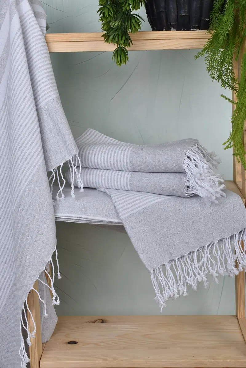 Soft towel, Gift For Coworker, Eco-friendly Turkish peshtemal towel, Monogram Beach Towel, Personalized Turkish Towel, 70x40 Cotton Striped Towel - 6