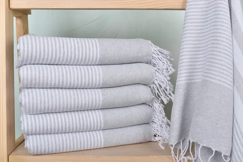 Soft towel, Gift For Coworker, Eco-friendly Turkish peshtemal towel, Monogram Beach Towel, Personalized Turkish Towel, 70x40 Cotton Striped Towel - 2