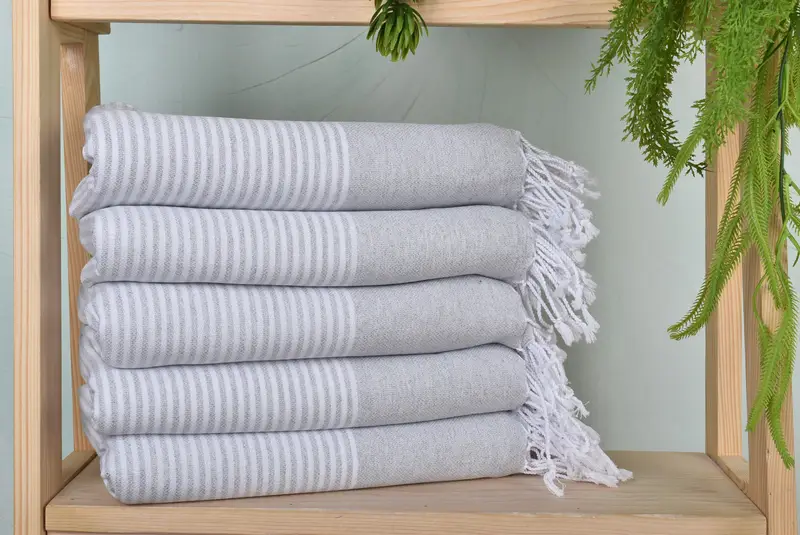 Soft towel, Gift For Coworker, Eco-friendly Turkish peshtemal towel, Monogram Beach Towel, Personalized Turkish Towel, 70x40 Cotton Striped Towel - 1