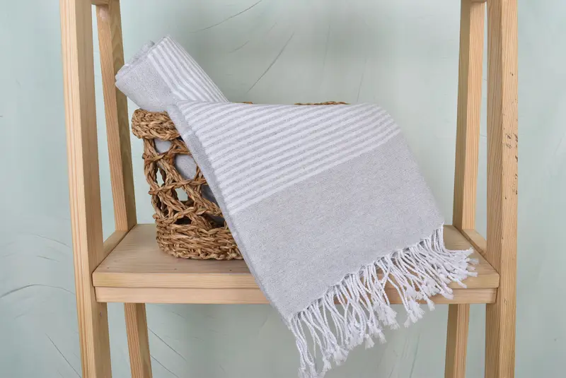 Soft towel, Gift For Coworker, Eco-friendly Turkish peshtemal towel, Monogram Beach Towel, Personalized Turkish Towel, 70x40 Cotton Striped Towel - 4