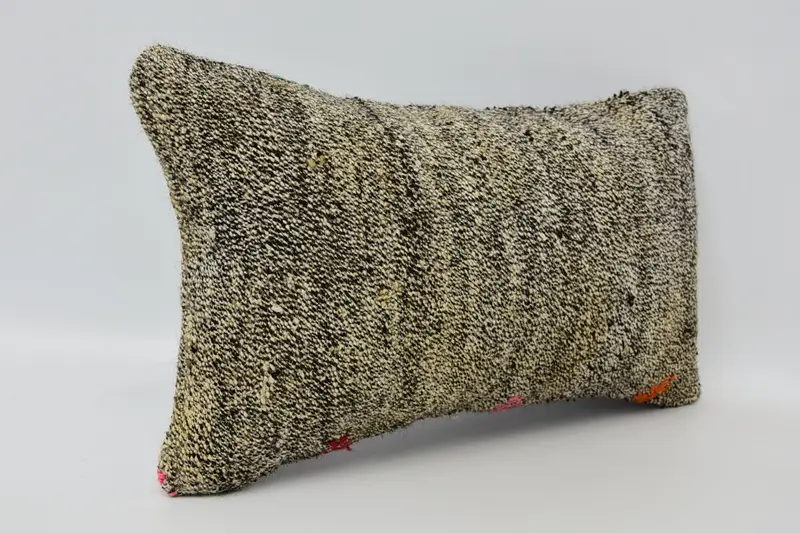 Handmade Kilim Cushion, Home Decor Pillow, Pattern Throw Cushion Case, Cushion Case, 12x20 Brown Cushion Cover, Pillow for Sofa, Toss Cushion Cover - 3