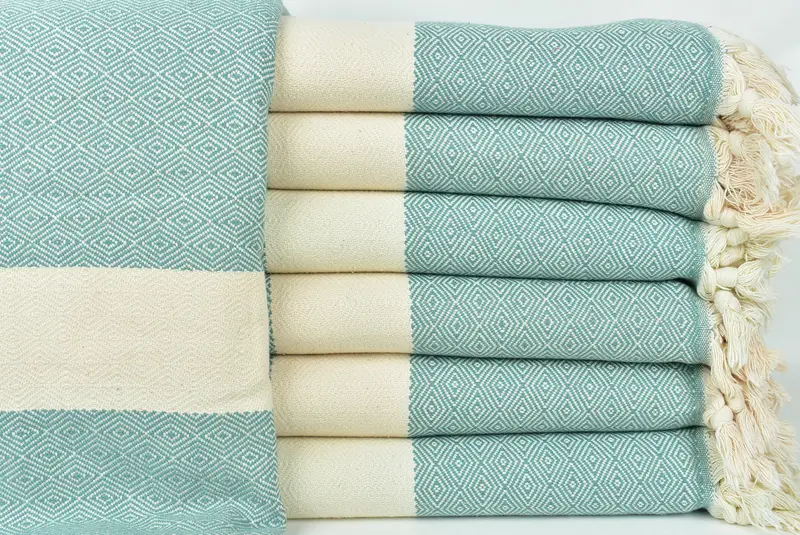 Throw Blanket Couch, 92x80 Cotton Diamond Towel, Woven Throw Blanket, Housewarming Gift, Bachelorette Party Items, Bridesmaid Proposal Gift - 1