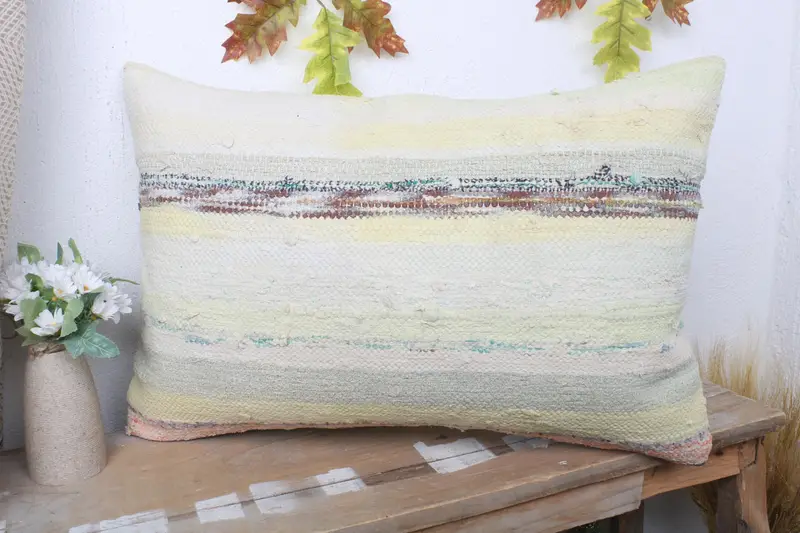 Pillow Sham, 16x24 Beige Pillow, Pillow for Couch, Vintage Pillow, Turkish Pillow, Colorful Cushion Case, Southwestern Cushion Cover - 4