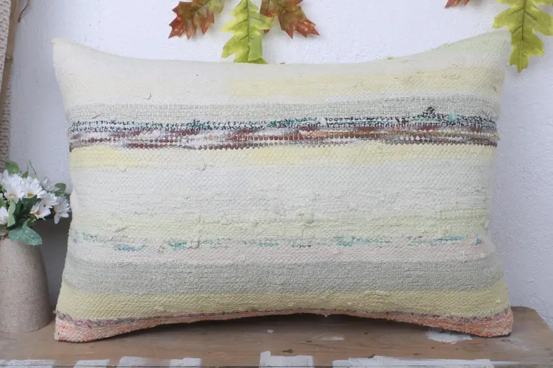 Pillow Sham, 16x24 Beige Pillow, Pillow for Couch, Vintage Pillow, Turkish Pillow, Colorful Cushion Case, Southwestern Cushion Cover - 2