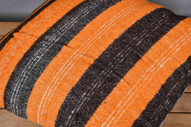 Shabby Chic Cushion, Cushion Case, Kilim Cushion Sham, Outdoor Throw Pillow Sham, 20x20 Orange Pillow Case, Gift Pillow, Handmade Kilim Cushion - 4