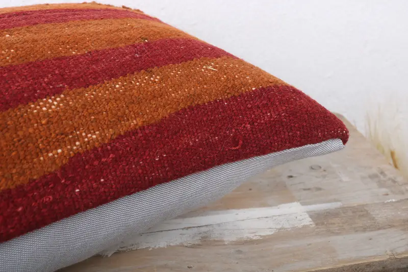 12x24 Red Pillow, Vintage Pillow, Kilim Pillow, Ethnical Kilim Rug Pillow, Pillow, Decorative Throw Cushion, Handwoven Pillow Cover Pillow Case - 6