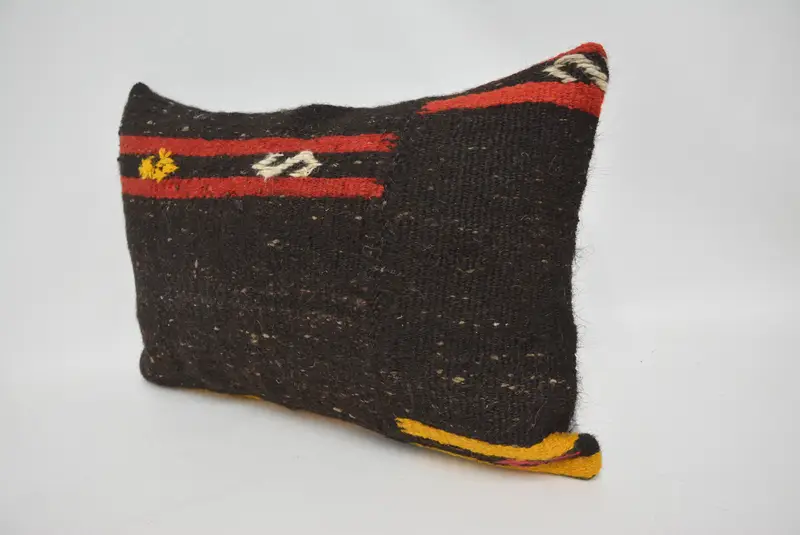 Luxury Pillow Cover, Vintage Pillow, Kilim Pillow Cover, Cozy Throw Pillow Case, Cushion, 16x24 Brown Pillow Case, Vintage Kilim Throw Pillow - 4