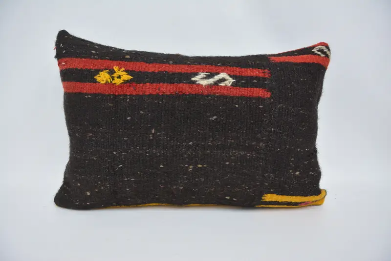Luxury Pillow Cover, Vintage Pillow, Kilim Pillow Cover, Cozy Throw Pillow Case, Cushion, 16x24 Brown Pillow Case, Vintage Kilim Throw Pillow - 1