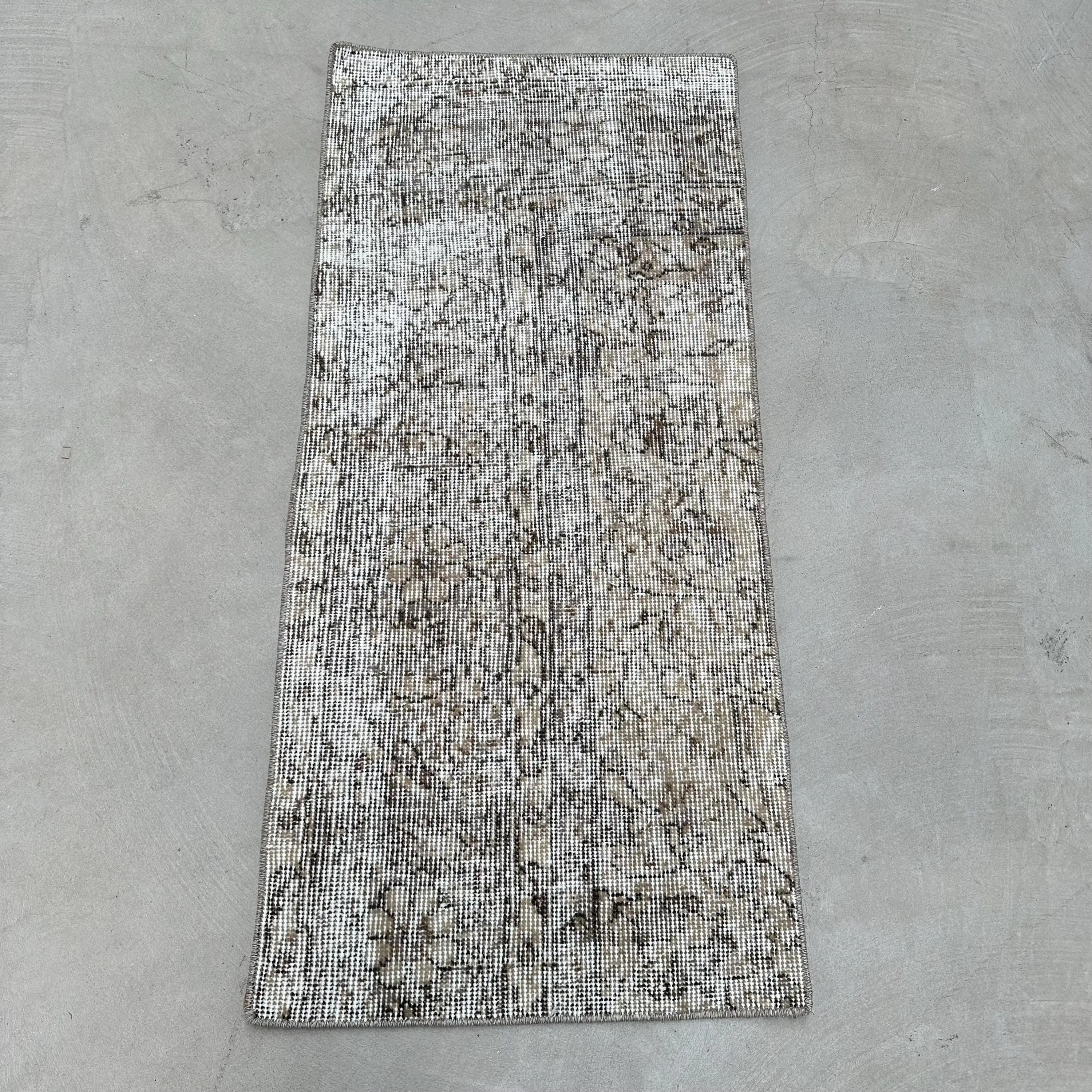 Turkish Vintage Rug 1.5x3.4 ft, Gray Southwestern Rug - 1