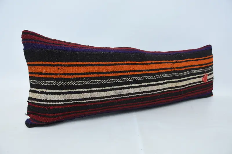 Kilim Pillow Cover, Boho Pillow Sham Cover, 12x36 Red Cushion, Pillow, Kilim Pillow, Bed Pillow Sham, Customized Pillow Cover - 3