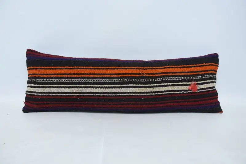 Kilim Pillow Cover, Boho Pillow Sham Cover, 12x36 Red Cushion, Pillow, Kilim Pillow, Bed Pillow Sham, Customized Pillow Cover - 1
