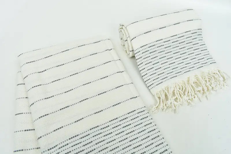 Beach Towel Gift, Engagement Gift, Best Beach Towel, Absorbent towel, 70x38 Cotton Striped Design Towel, Yoga Towel, Valentines Day Gift For Her - 7