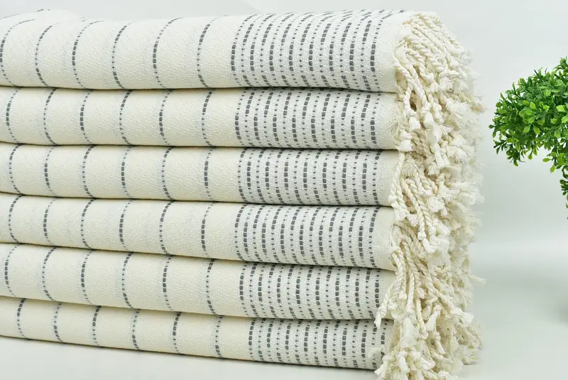 Beach Towel Gift, Engagement Gift, Best Beach Towel, Absorbent towel, 70x38 Cotton Striped Design Towel, Yoga Towel, Valentines Day Gift For Her - 3