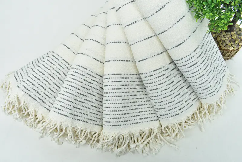 Beach Towel Gift, Engagement Gift, Best Beach Towel, Absorbent towel, 70x38 Cotton Striped Design Towel, Yoga Towel, Valentines Day Gift For Her - 4