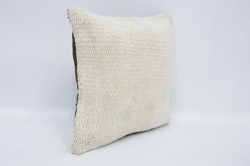 Throw Kilim Pillow, Vintage Kilim Throw Pillow, Handmade Kilim Cushion, Pillow Cover, Bright Pillow, 12x12 White Cushion, Wool Kilim Pillow Pillow - 3