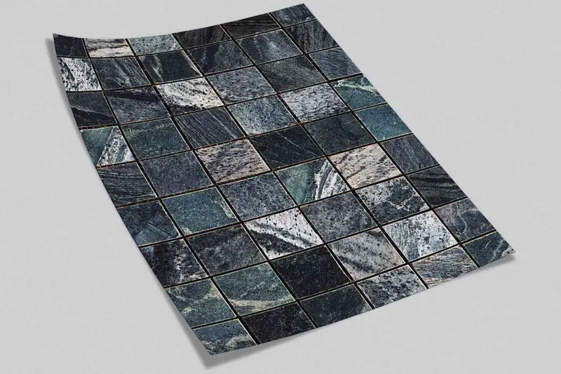 Black Marble Paper Art, Abstract Tile Wallpaper, Alcohol Ink Wall Mural, Modern Wall Decal, Tile Marble Wall Mural, Accent Wall, - 4