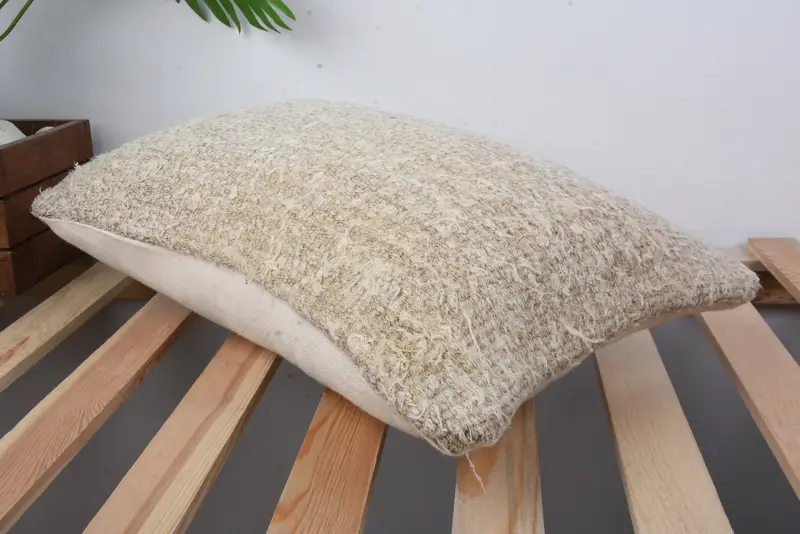 Pillow for Sofa, Interior Designer Pillow, Antique Pillows, 12x20 Beige Pillow, Handwoven Pillow Cover, Authentic Cushion Cover, Pillow Cover - 6